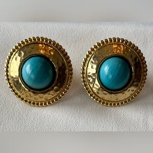 Gold Plated Turquoise Earrings